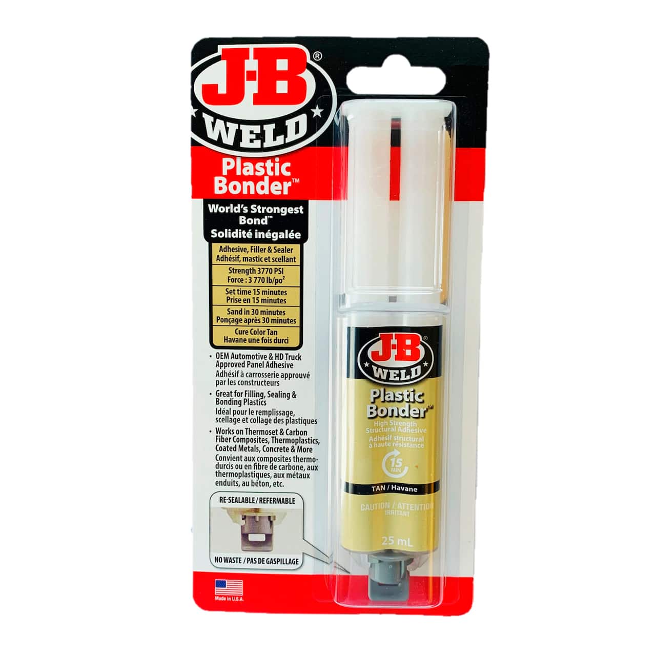 J-B Weld® Plastic Bonder™ Tan Color High Strength Structural Adhesive, 25mL